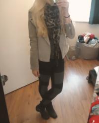 OUTFIT: GREY SUEDE JACKET & PANEL PANTS