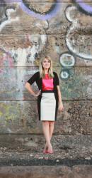 Ann Taylor Color Block Skirt with a Side of Grafitti