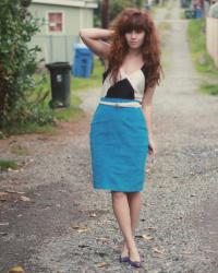 Blue Suede Skirt