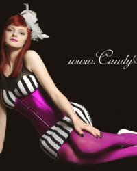 CandyStore: gorset underbust amarantowy i gorset underbust w wisienki