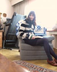 Laura: Green sweater