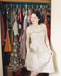 grey buttons, summer dress