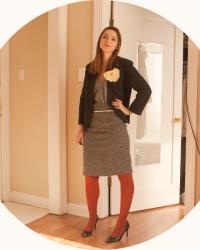dotty, tweed, and the return of the rust tights
