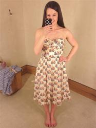 Anthropologie Fitting Room Reviews: Dropped Dots Dress, Bike Lane Dress, Ribbon Grass Dress, and Aubergine Sky Dress