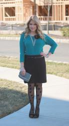 Polka Dot Tights & Teal