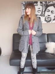 1060 clothes - Veste tweed et simili cuir - T.38