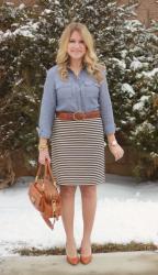 LOFT Striped Skirt