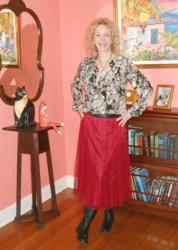 What I Wore:  A Sheer Red Midi Skirt, Why Not??