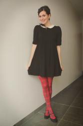 Peter Pan Collar and Tartan Tights