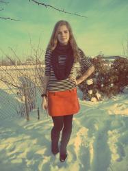 Outfit of the day Stripy&Orange