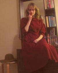 Red 60s dress.