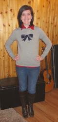 Bow Sweater and Jeans