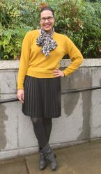 Mustard, Leopard and Pleats (Oh my!)