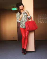 Red eco pants