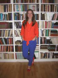 OOTD-Orange and Electric Blue!