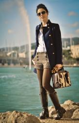 A navy coat