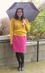 Violet, Mustard and Polka Dots