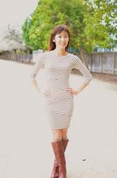 pieced column dress