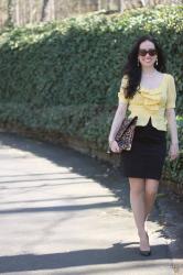 Yellow Peplum Blouse