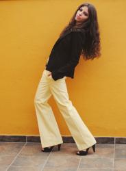 Wide yellow pants
