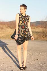 Leopard pattern backless dress