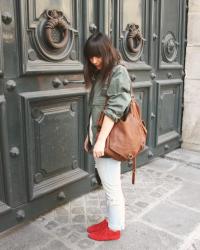 Kaki vintage & Red shoes