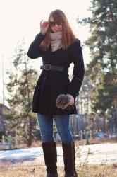 Soft brown sweater and flat boots