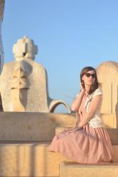 sunset on the roof of la pedrera