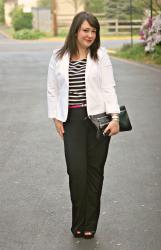 Friday - White Blazer with Stripes