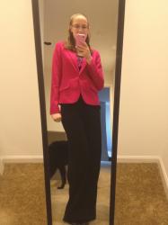 PINK AND SEQUIN TUESDAY WORK OUTFIT