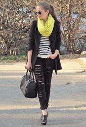 Neon + stripes + small Romwe giveaway ....