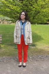 Stripes, chambray and red