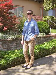 OOTD-Leopard and Chambray