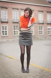 Mod Orange Stripes Leather