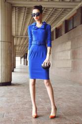Look of the day: Сobalt blue dress
