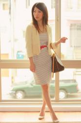 BR Striped Knit Sheath Dress