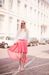 OUTFIT: Big Balloon Sleeves and a Flush of Coral