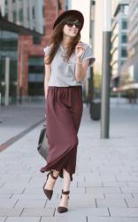 LOOK OF THE DAY "BURGUNDY MAXI"