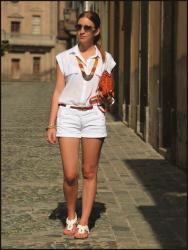 White & touch of orange
