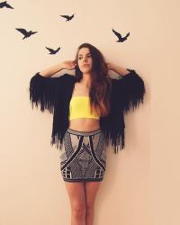 neon, bandage, tassels.