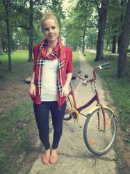 With bike in the park.