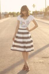 Corilynn Striped Skirt