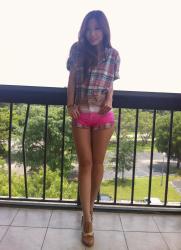 Tie dye hot high shorts