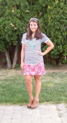 Outfit Post: Stripes, Floral, and Turquoise