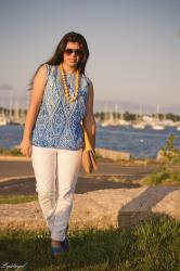 Blue and White