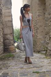 The Shanina Shaik grey dress
