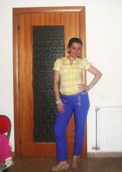 Bright-Colored Cropped Pants for Fashion Challenge: Day 4.
