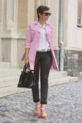 pink trenchcoat