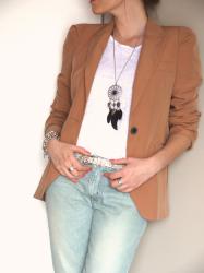 ZARA - blazer nude / camel T.S