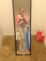 CORAL,TAUPE AND KHAKI MONDAY WORK OUTFIT